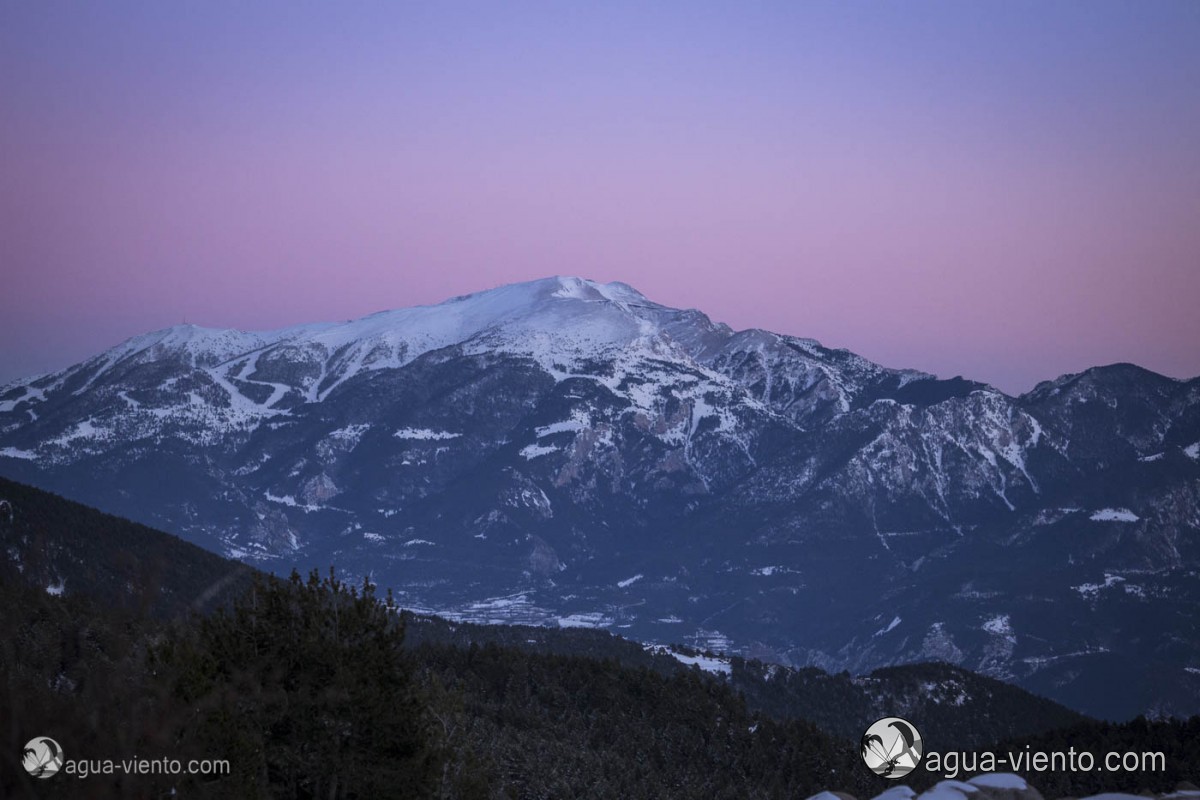 Cerdanya - hiking on winter landscape in spanish Pyrenees