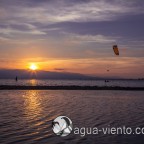 Sonnenuntergang am Trabucador im Ebro-Delta