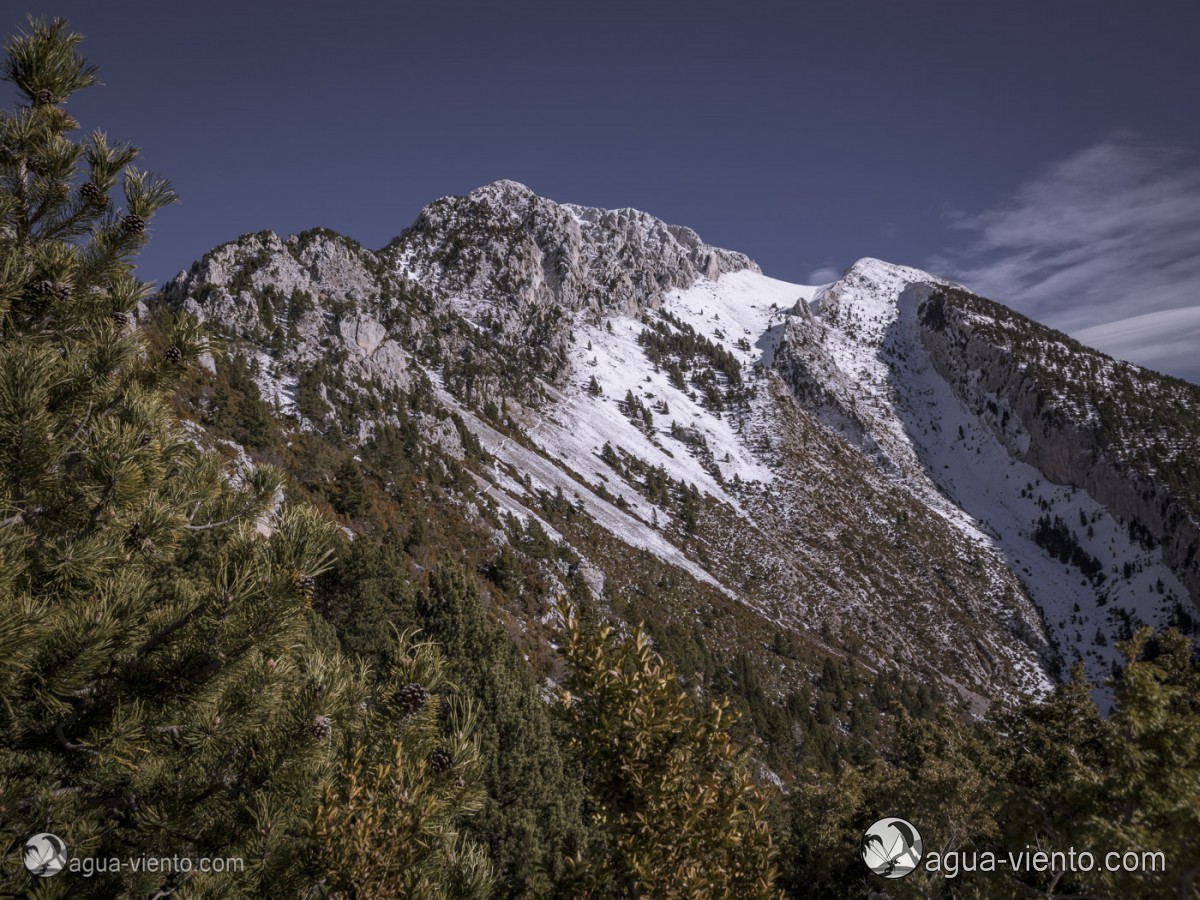 Massis de Pedraforca view from Gosol - winter landscape hiking Spain