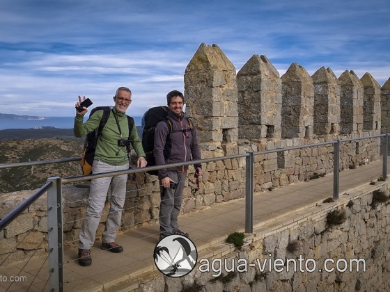 Paragliding Castell de Montgri on Costa Brava in Catalonia - two true friends