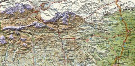 Karte Spanien östliche Pyrenäen Wandern Katalonien
