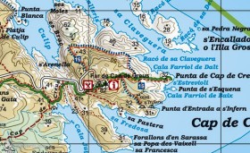 Karte Wanderung Cap de Creus Katalonien Costa Brava